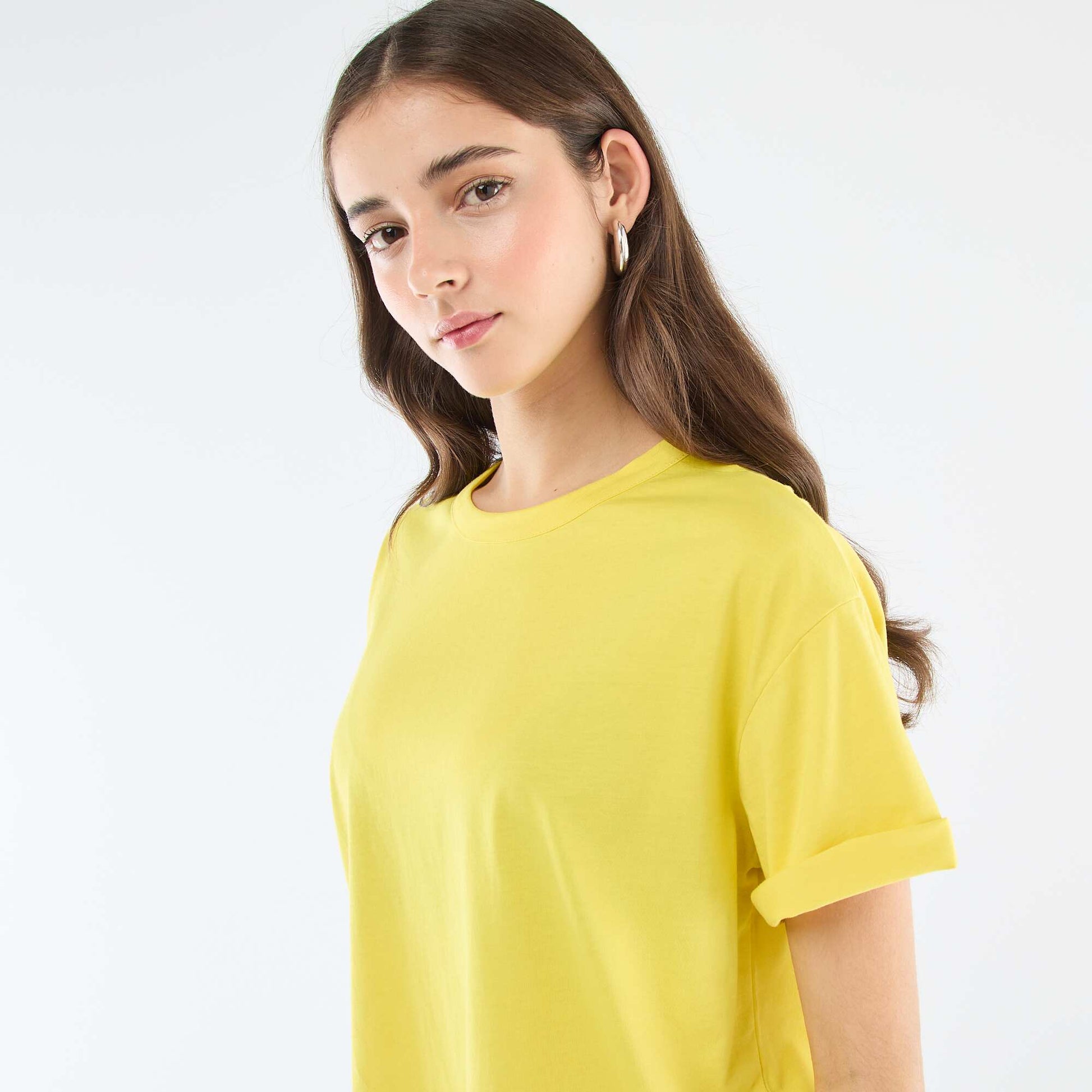 Tee-shirt uni manches courtes JAUNE
