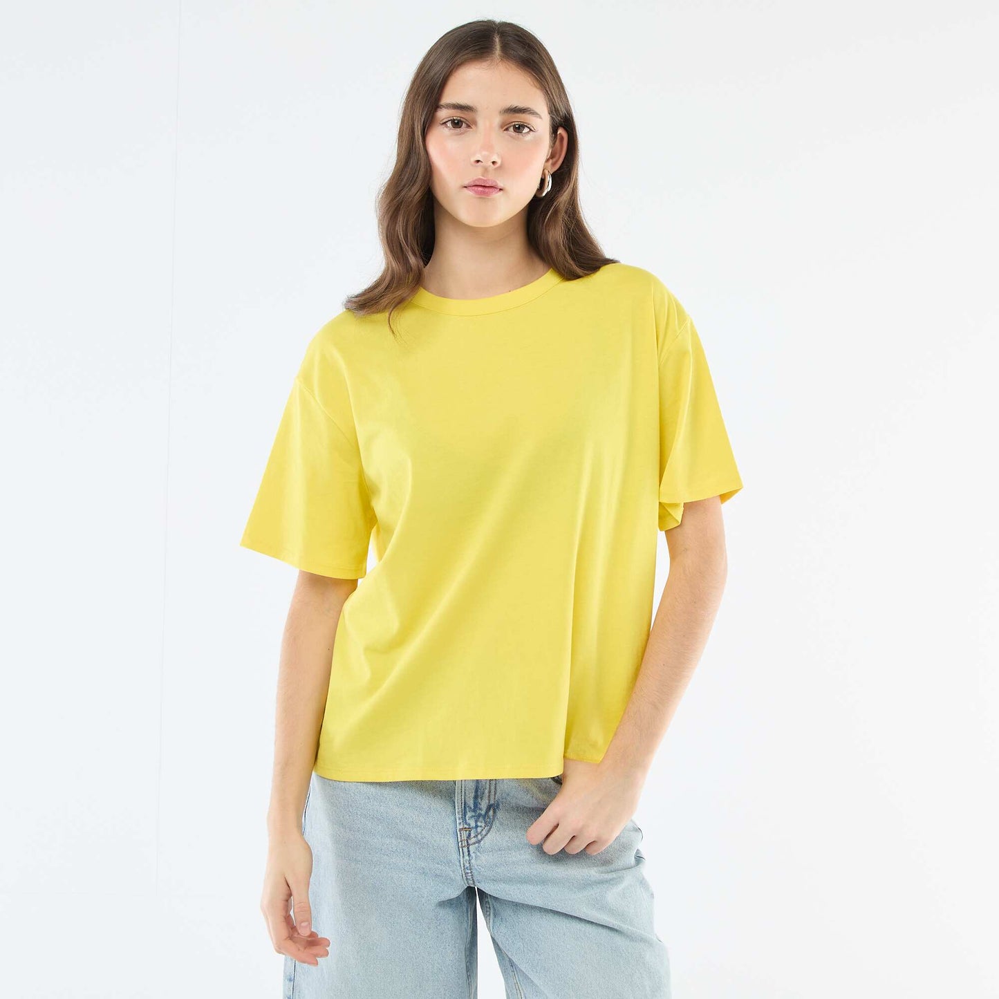Tee-shirt uni manches courtes JAUNE
