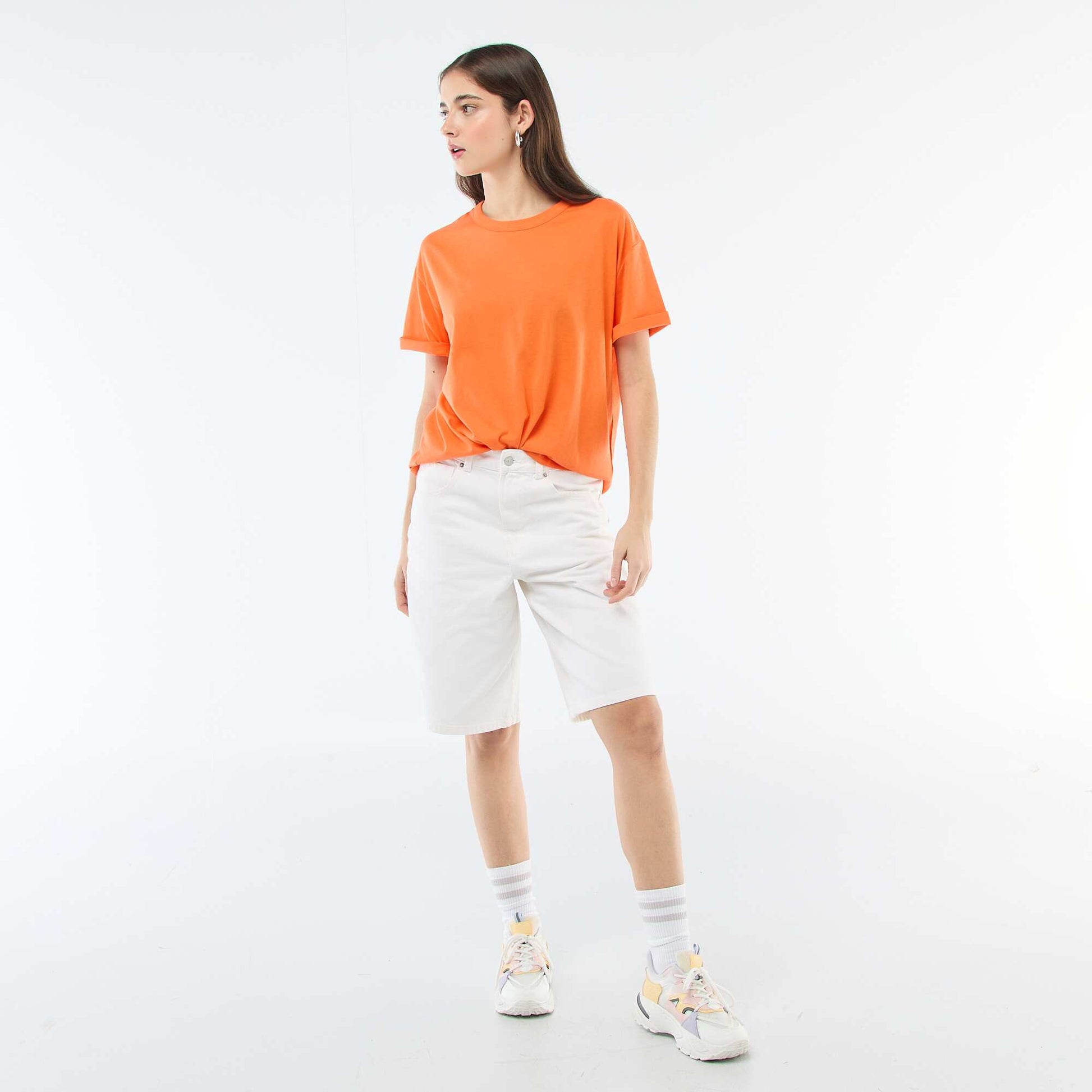 Tee-shirt uni manches courtes ORANGE