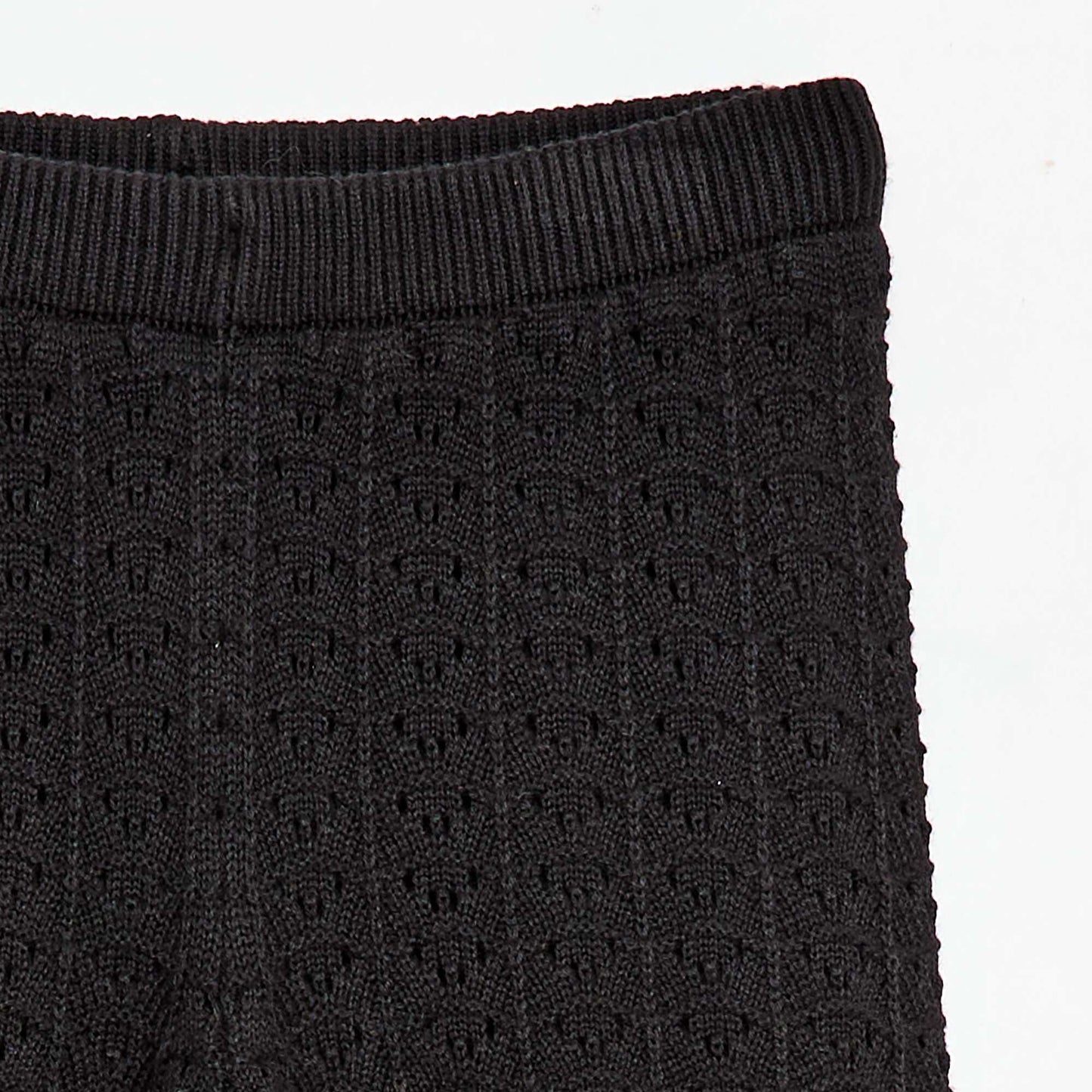 Pantalon en crochet forme flare / coupe évasée NOIR