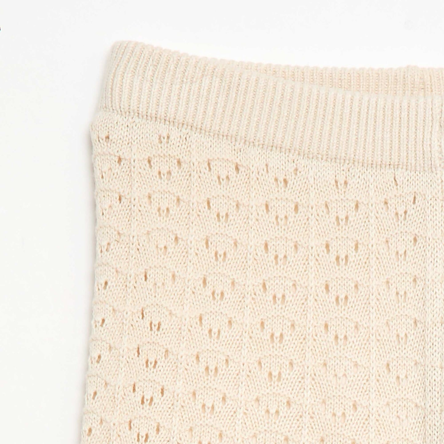 Pantalon en crochet forme flare / coupe évasée BEIGE