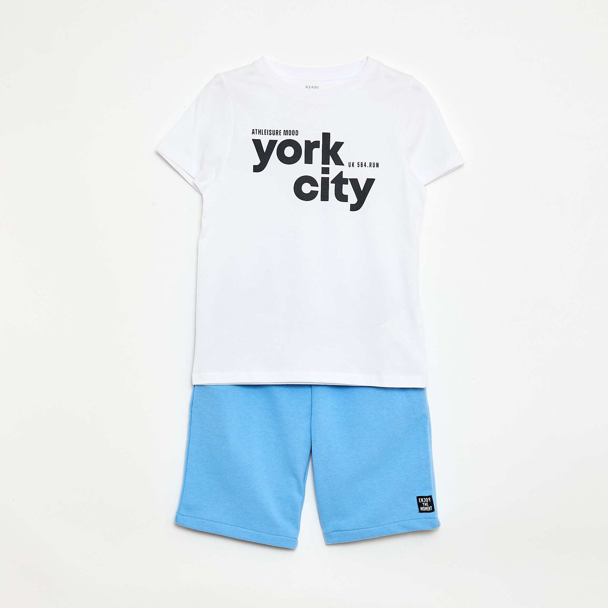 Ensemble short + T-shirt  avec imprimé poitrine BLANC