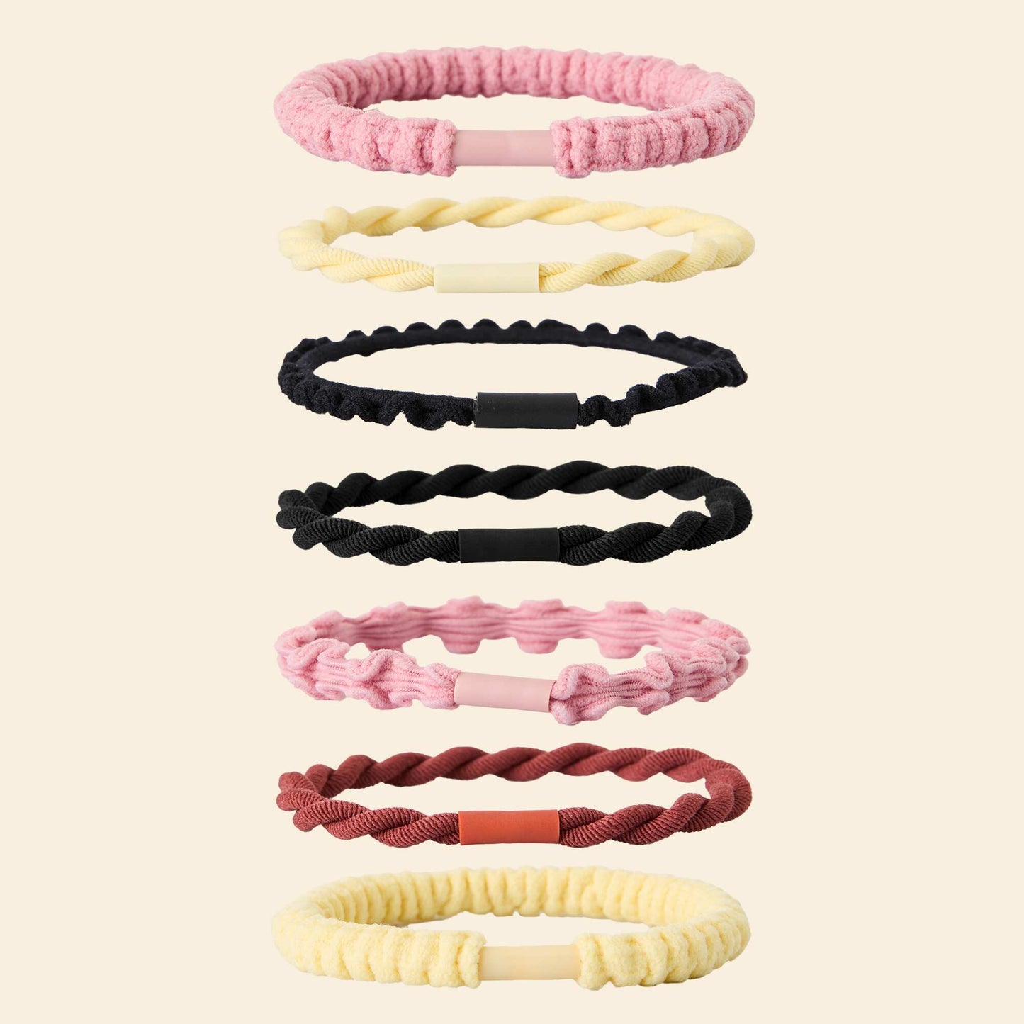 Lot de 7 élastiques ROSE