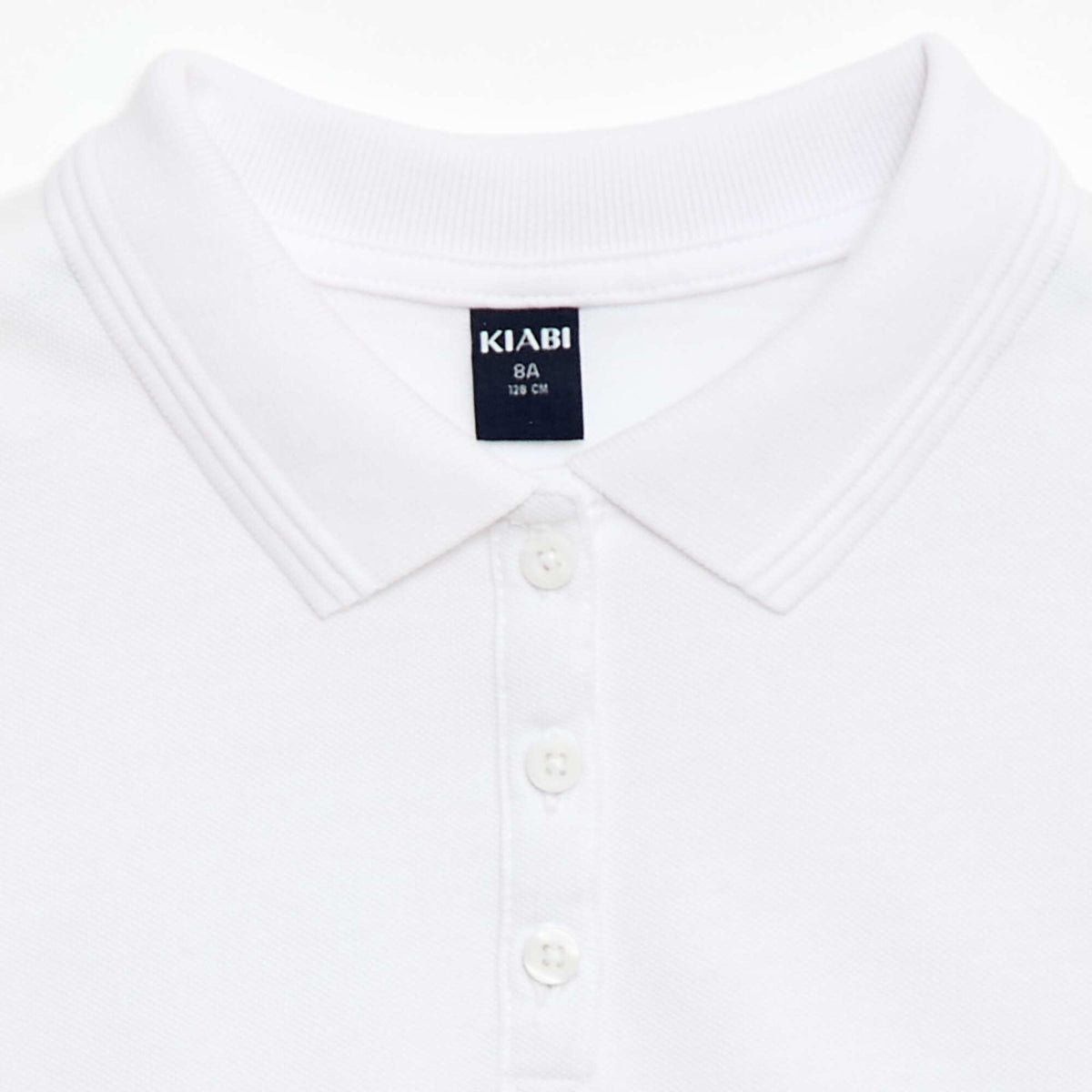 Polo manches courtes en coton uni BLANC