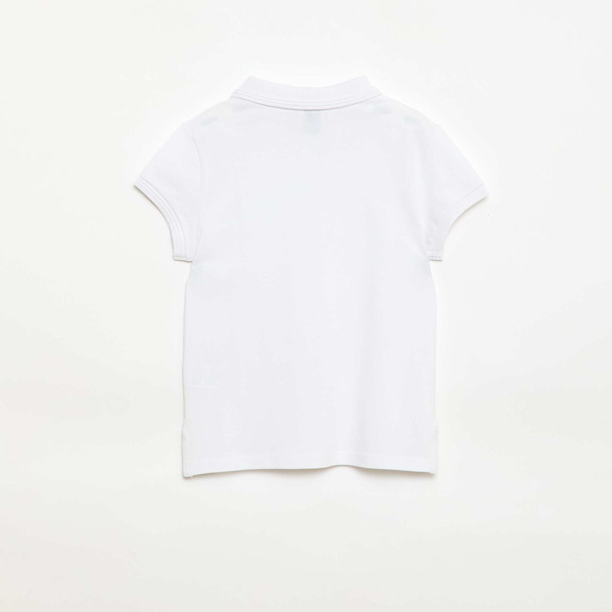 Polo manches courtes en coton uni BLANC