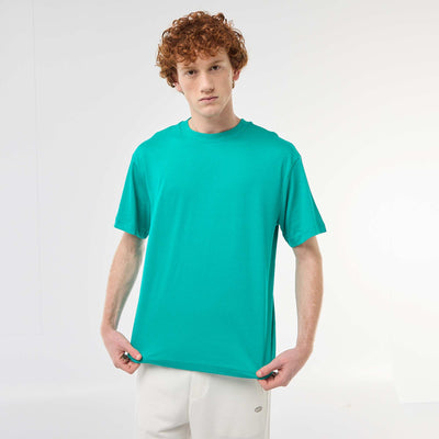 T-shirt uni manches courtes en coton VERT