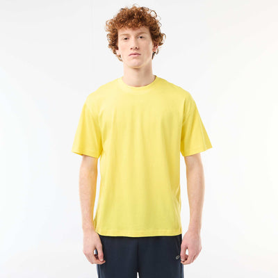 T-shirt uni manches courtes en coton JAUNE