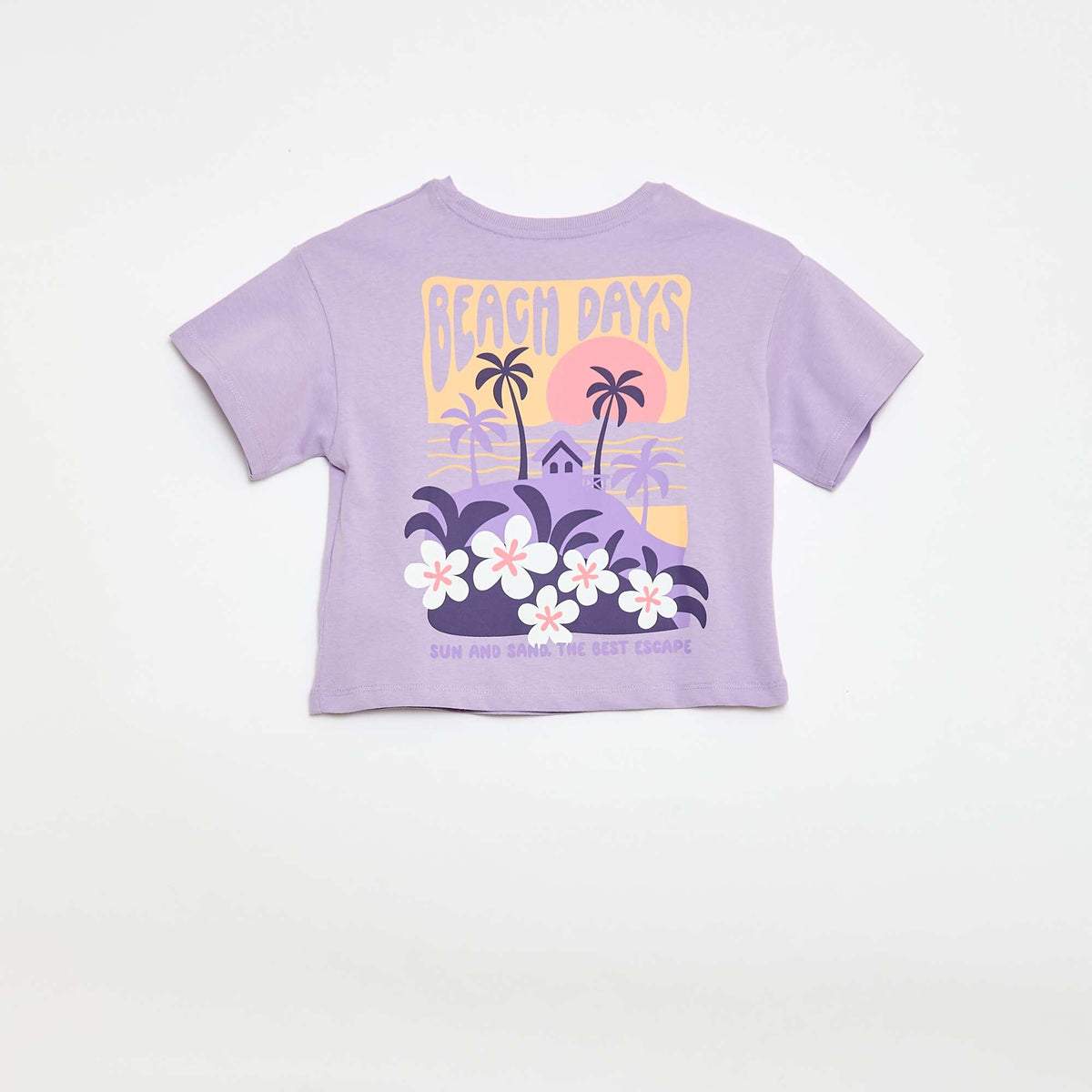 T-shirt coupe loose imprimé dos & poitrine VIOLET