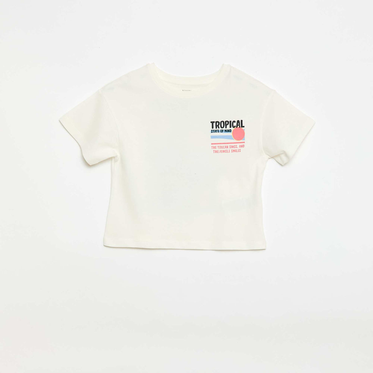 T-shirt coupe loose imprimé dos & poitrine BLANC