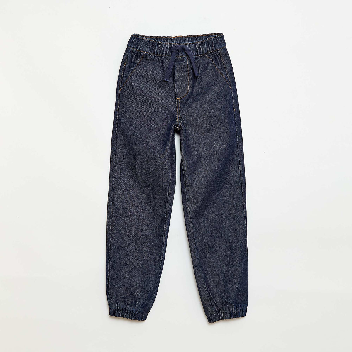 Pantalon denim coupe jogging BLEU