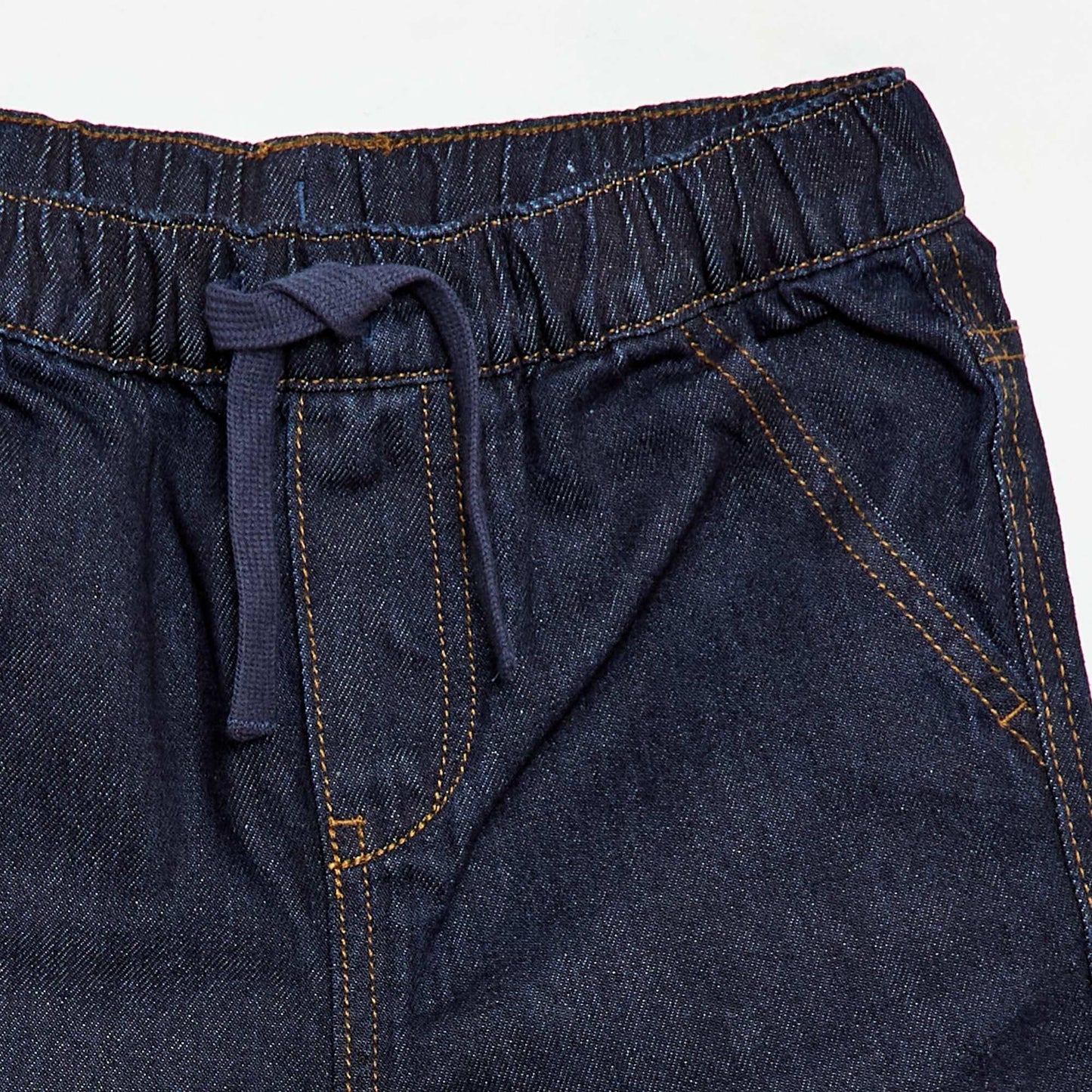 Bermuda en denim avec cordons de serrage BLEU