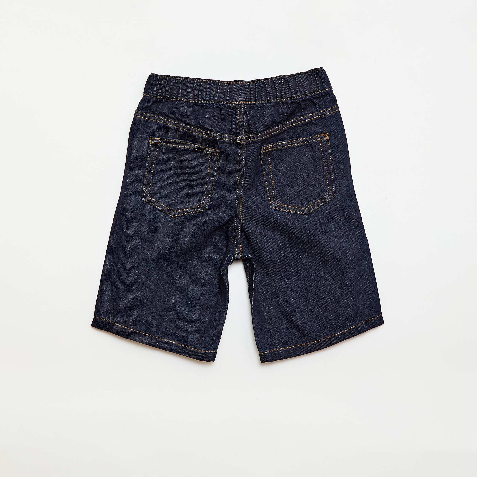 Bermuda en denim avec cordons de serrage BLEU
