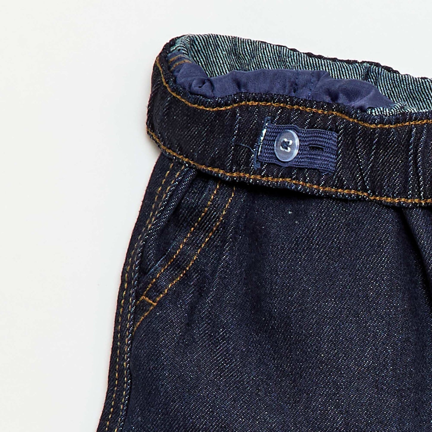 Bermuda en denim avec cordons de serrage BLEU