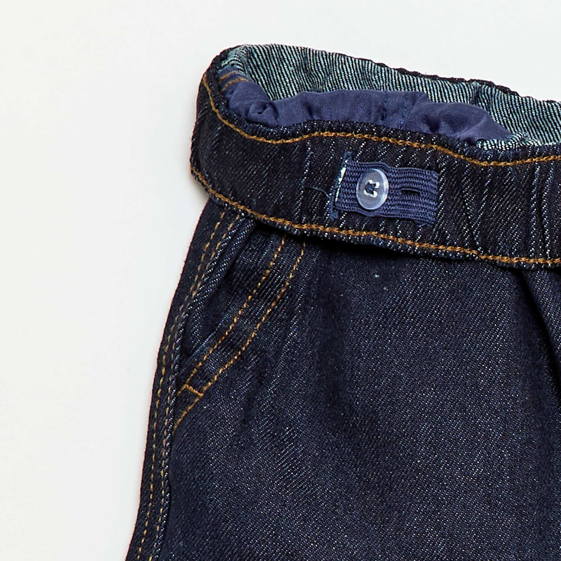 Bermuda en denim avec cordons de serrage BLEU