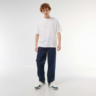 Pantalon denim fit regular en coton BLEU
