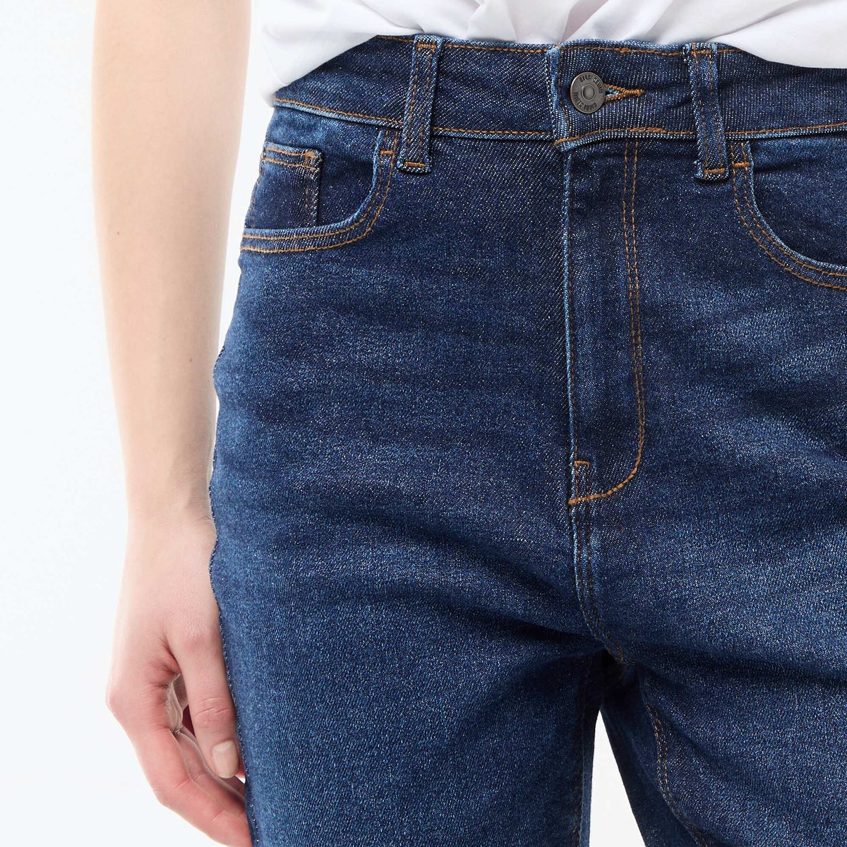 Jean flare taille haute BLEU
