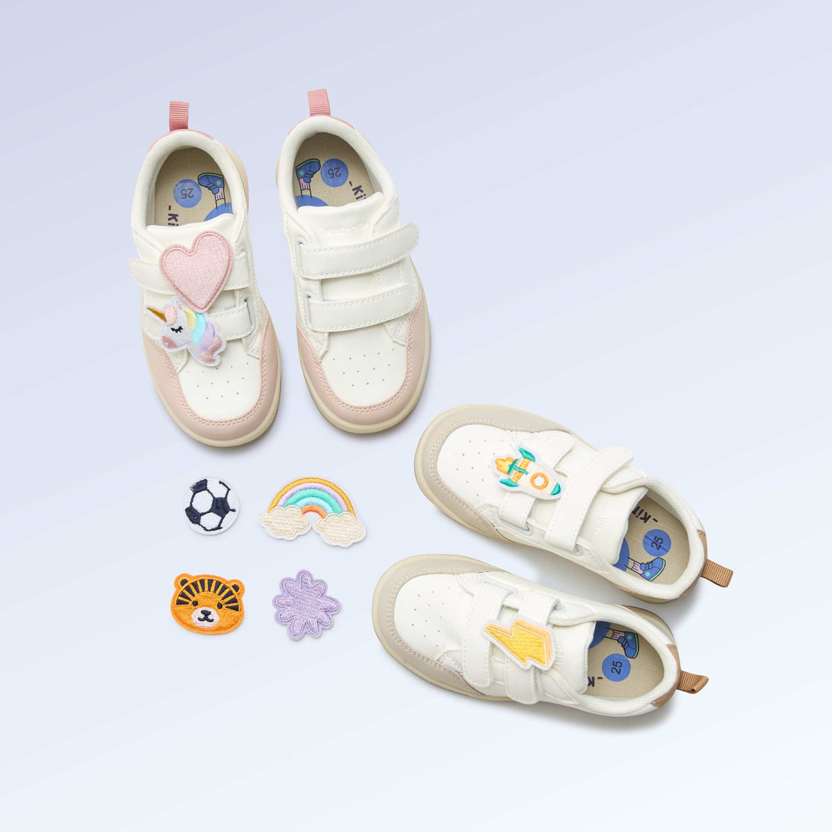 Lot de 2 patchs à enfiler pour personnaliser tes baskets 'Kitchoun' ROSE