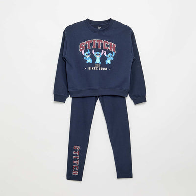 Ensemble de jogging 'Disney' en molleton non gratté (french terry) - 2 pièces : sweat + pantalon BLEU