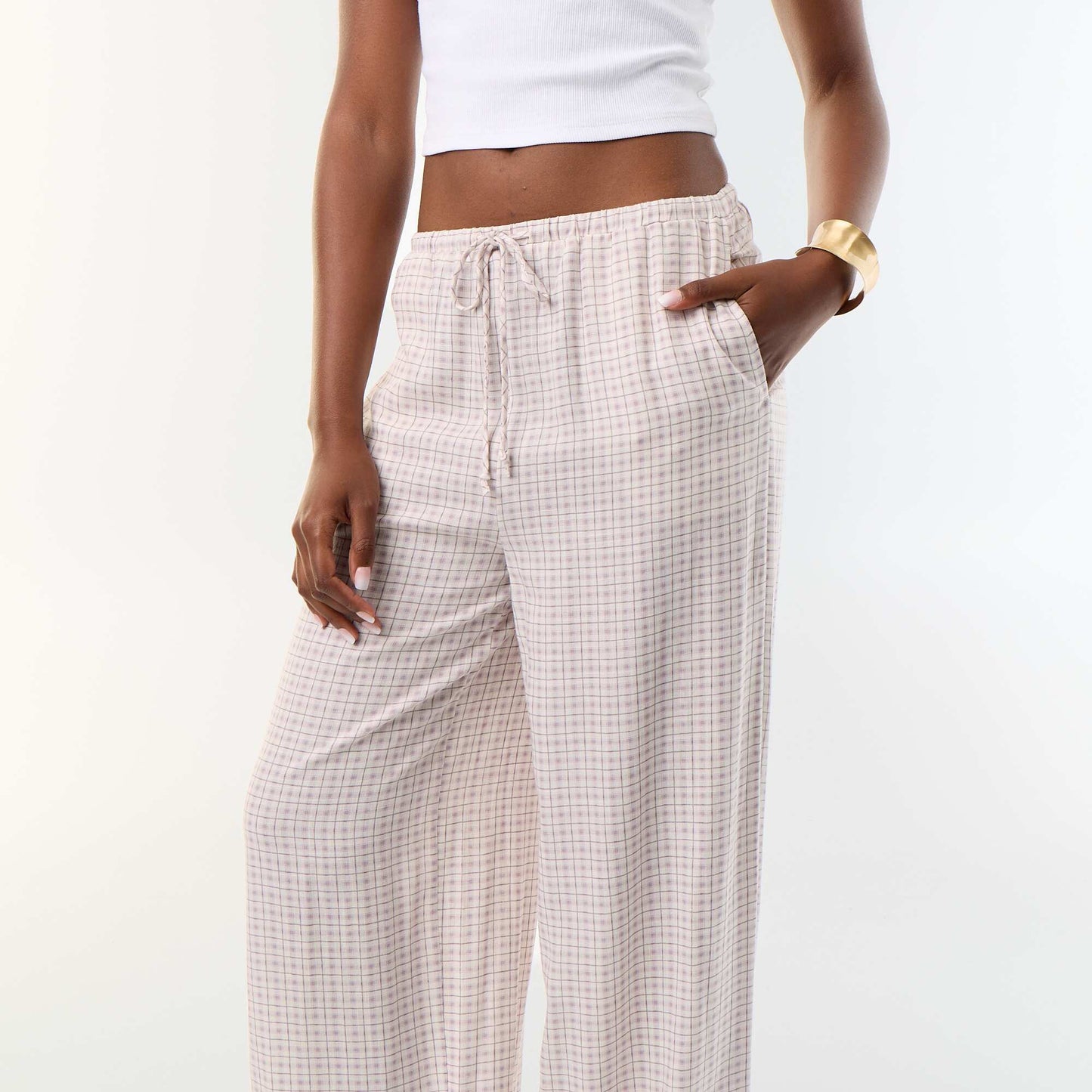 Pantalon coupe balloon uni avec 2 poches VIOLET