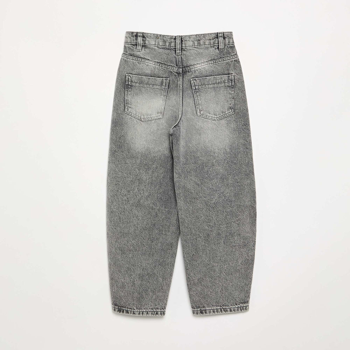 Pantalon en denim forme barrel GRIS