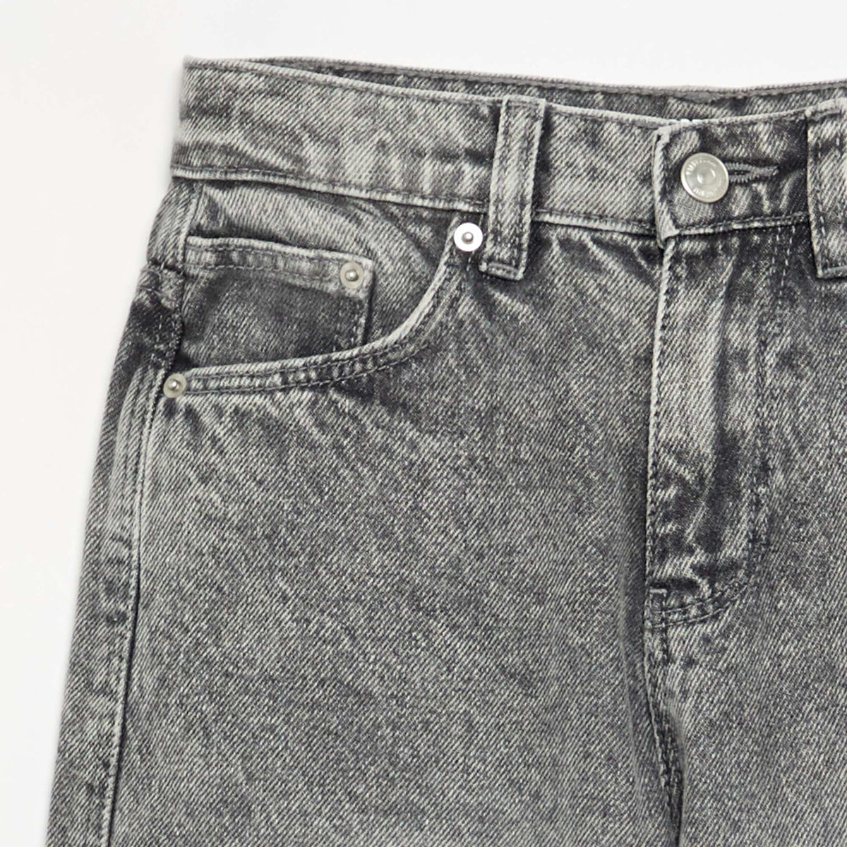 Pantalon en denim forme barrel GRIS
