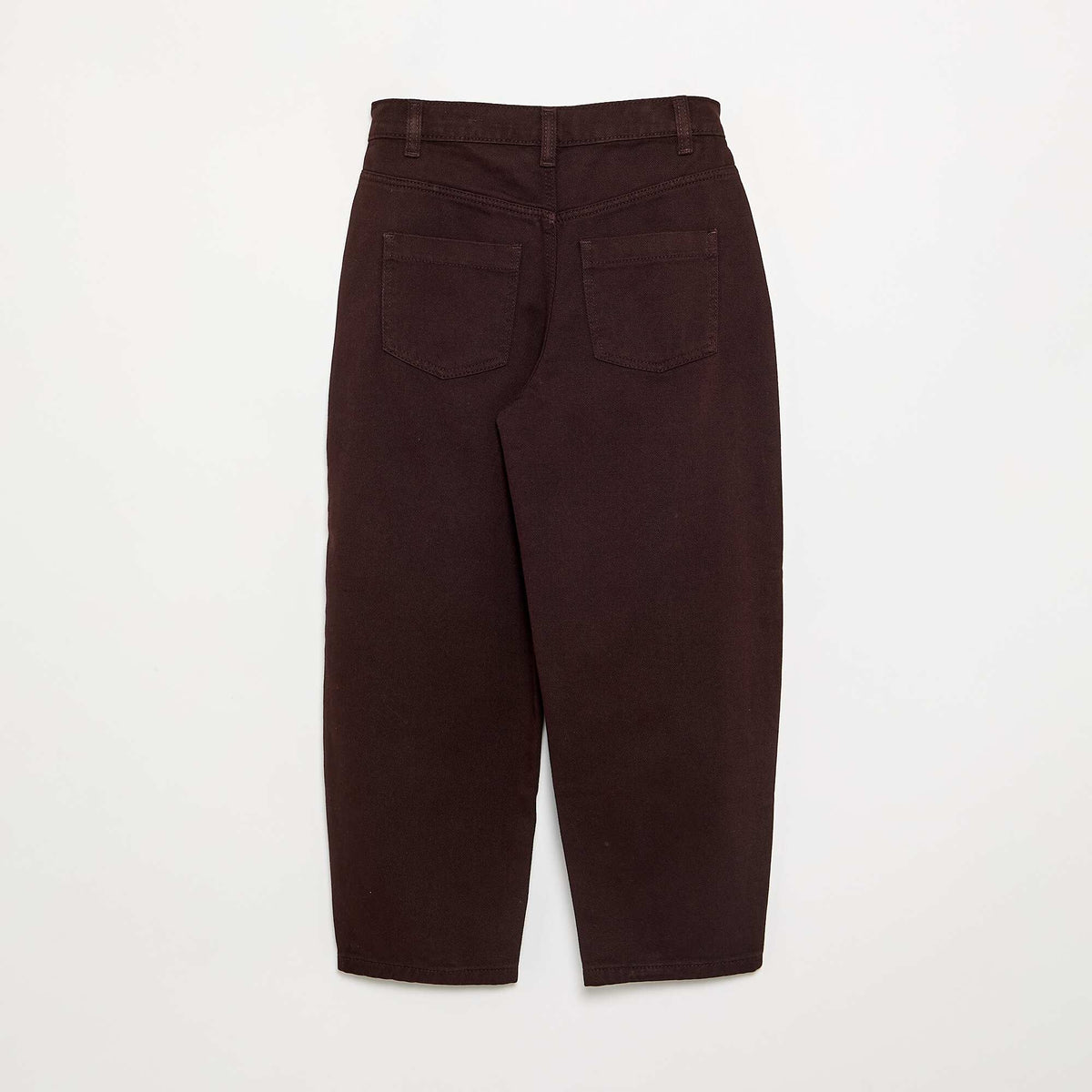 Pantalon en denim forme barrel MARRON