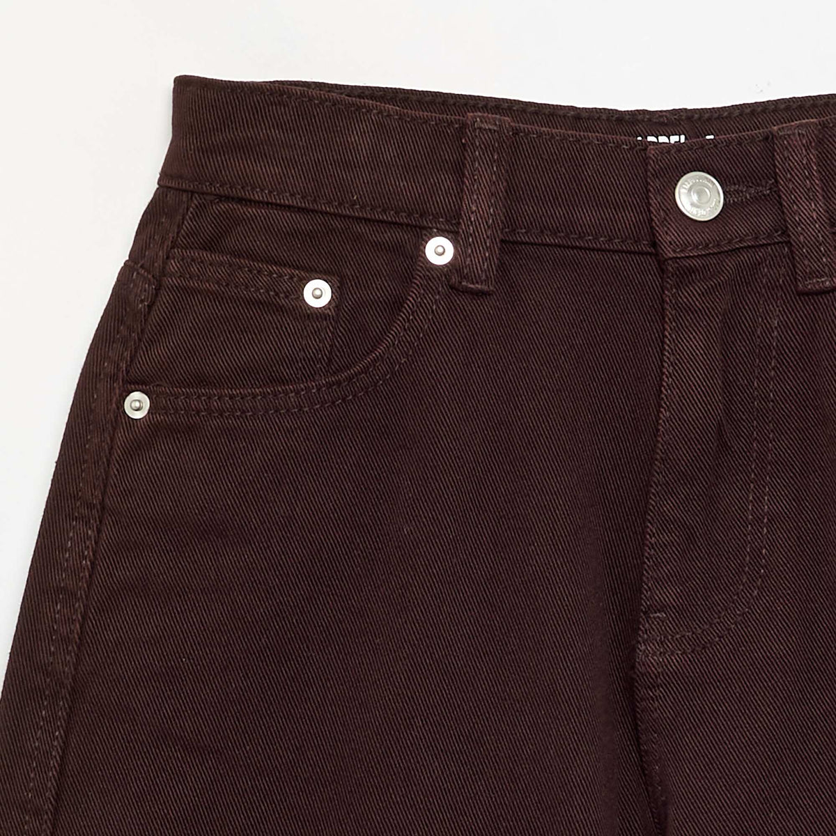 Pantalon en denim forme barrel MARRON