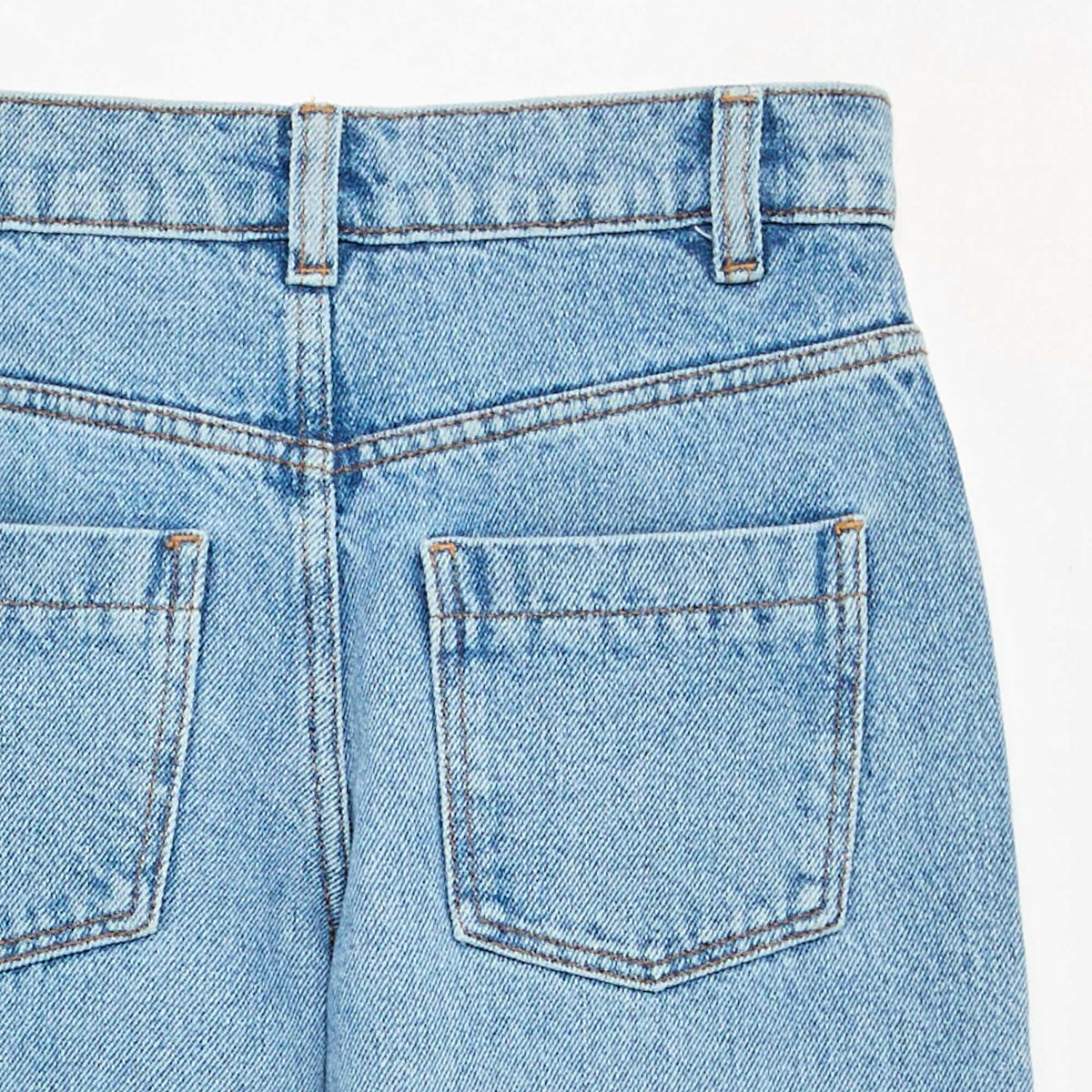 Pantalon en denim forme barrel BLEU