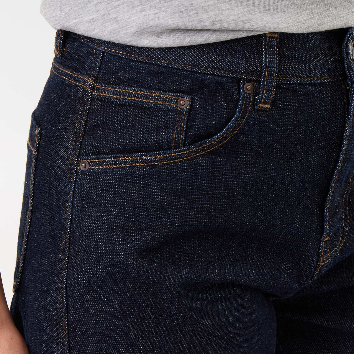 Pantalon en denim forme large barrel BLEU