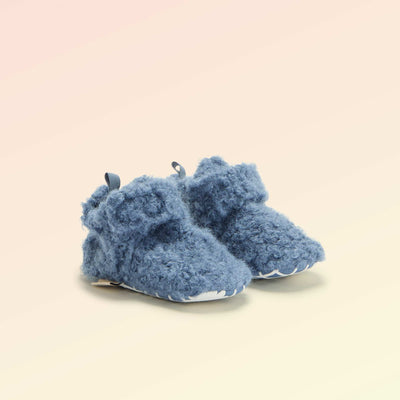 Chaussons montants effet moutonné - 'Kitchoun' BLEU