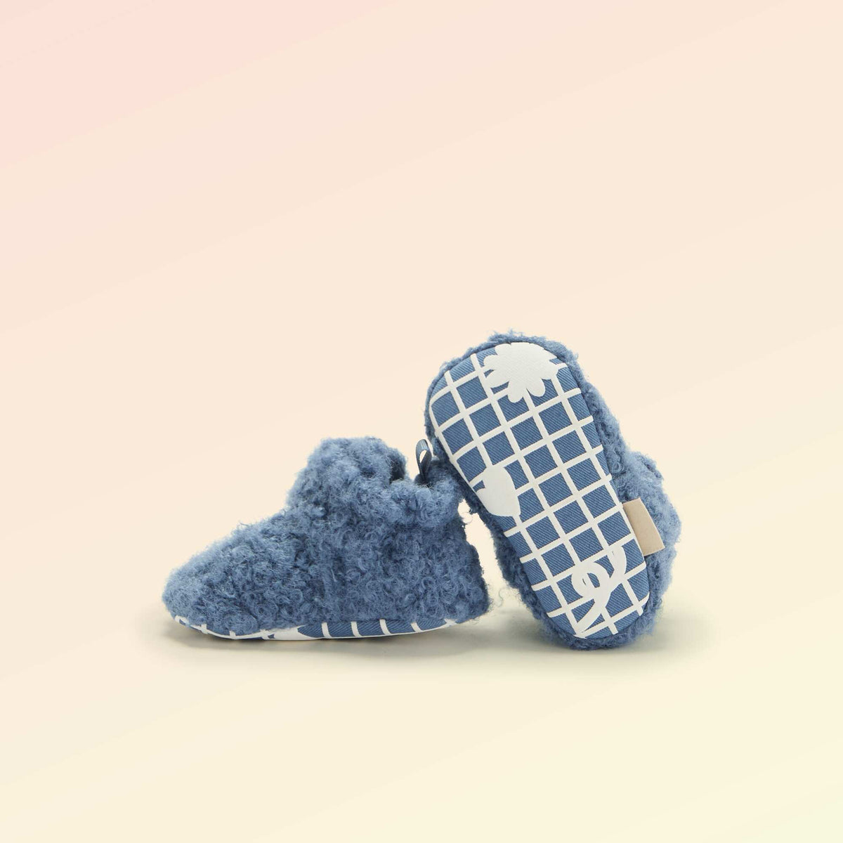 Chaussons montants effet moutonné - 'Kitchoun' BLEU
