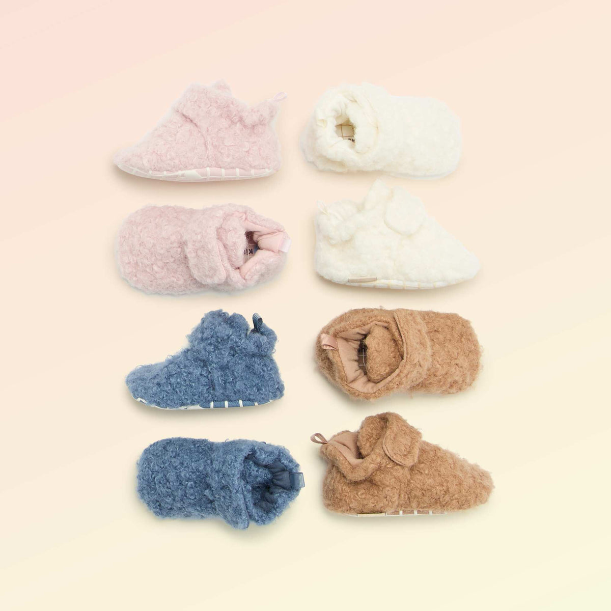 Chaussons montants effet moutonné - 'Kitchoun' BLEU