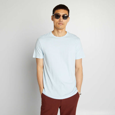T-shirt droit en jersey uni BLEU CIEL