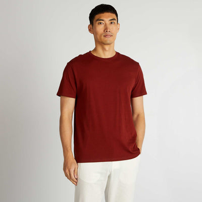 T-shirt droit en jersey uni BRUN ORANGé