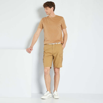 T-shirt droit en jersey uni BEIGE MARRON