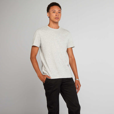 T-shirt droit en jersey uni GRIS