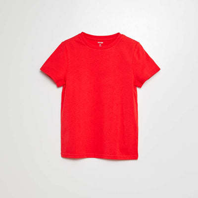 T-shirt basique en jersey uni ROUGE