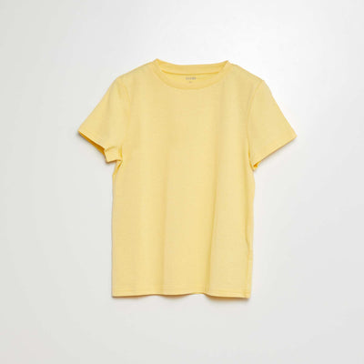T-shirt basique en jersey uni JAUNE