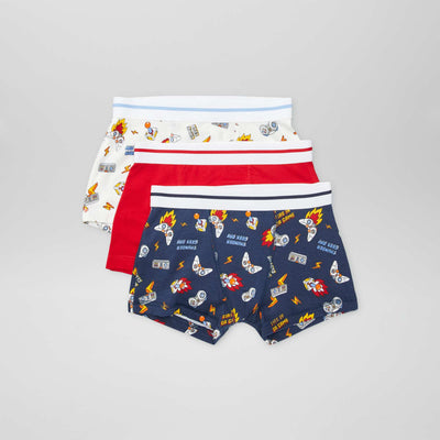 Lot de 3 boxers BLEU MARINE/ROUGE/BLANC