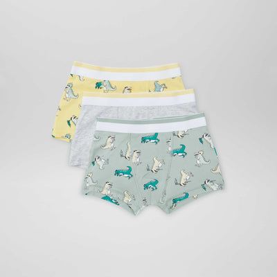 Lot de 3 boxers VERT/GRIS/JAUNE