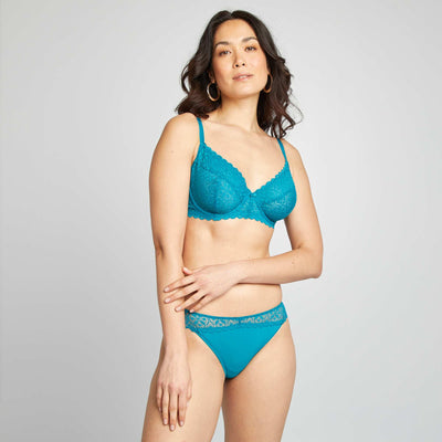 Culotte micro et dentelle BLEU