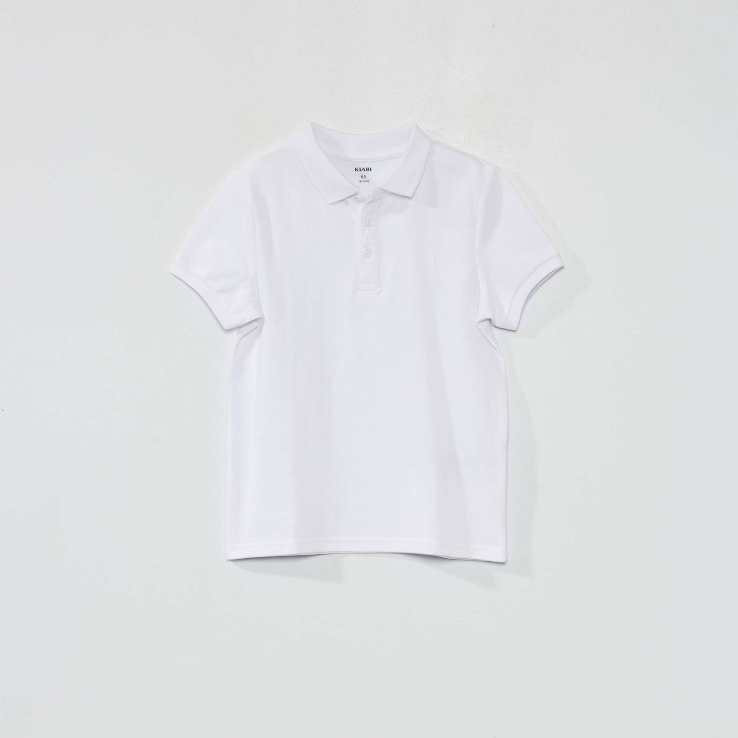 Polo en piqué de coton uni BLANC