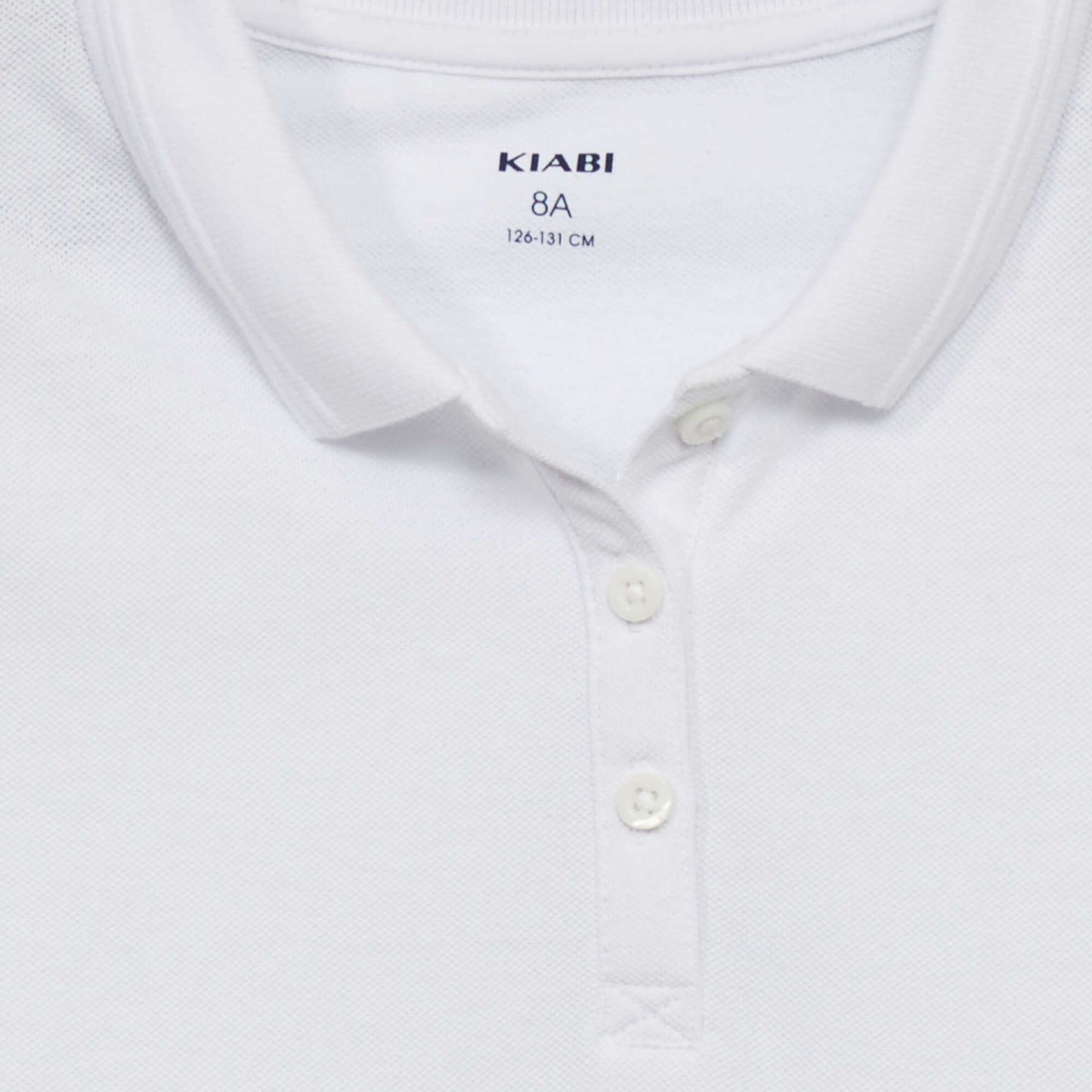 Polo en piqué de coton uni BLANC