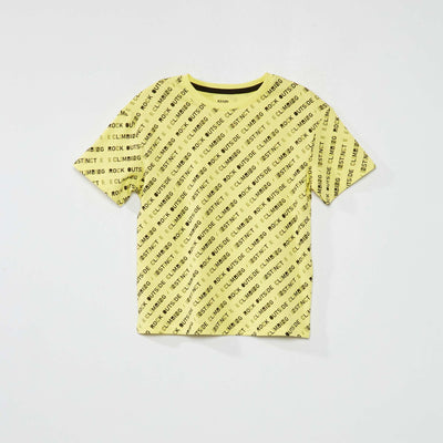 T-shirt en jersey à manches courtes Jaune