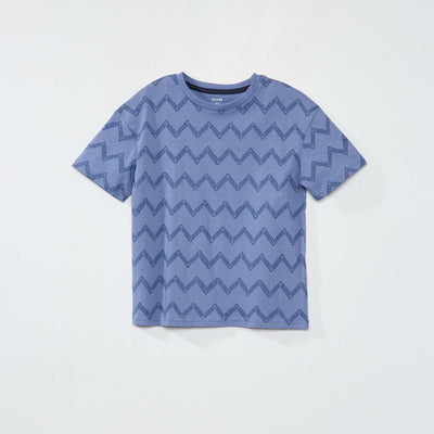 T-shirt en jersey à manches courtes Bleu