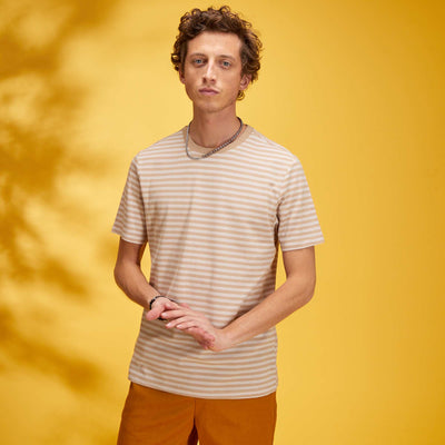 T-shirt piqué de coton Beige