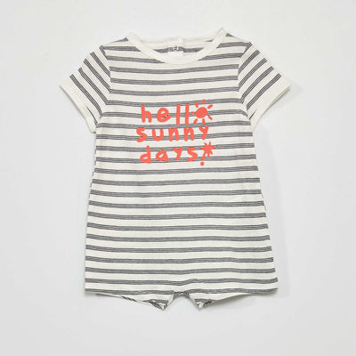 Barboteuse courte en jersey Blanc