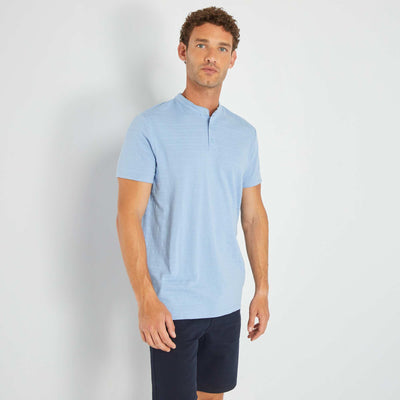 Polo en maille jacquard Bleu