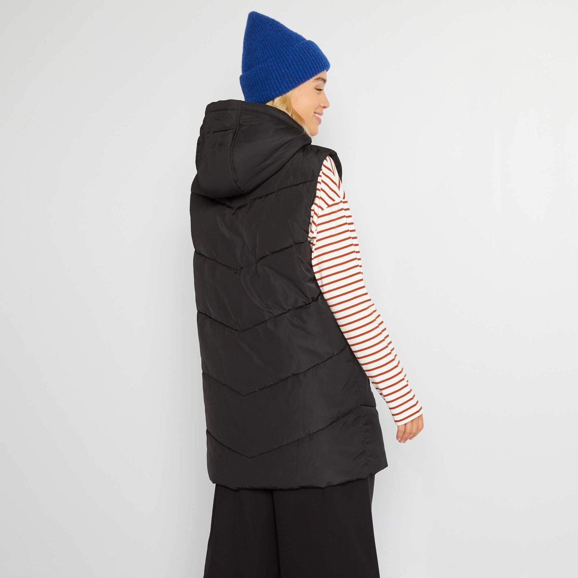 Doudoune longue sans manches noir – Kiabi Afrique