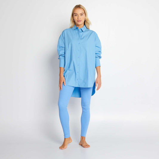 Chemise oversize en popeline Bleu